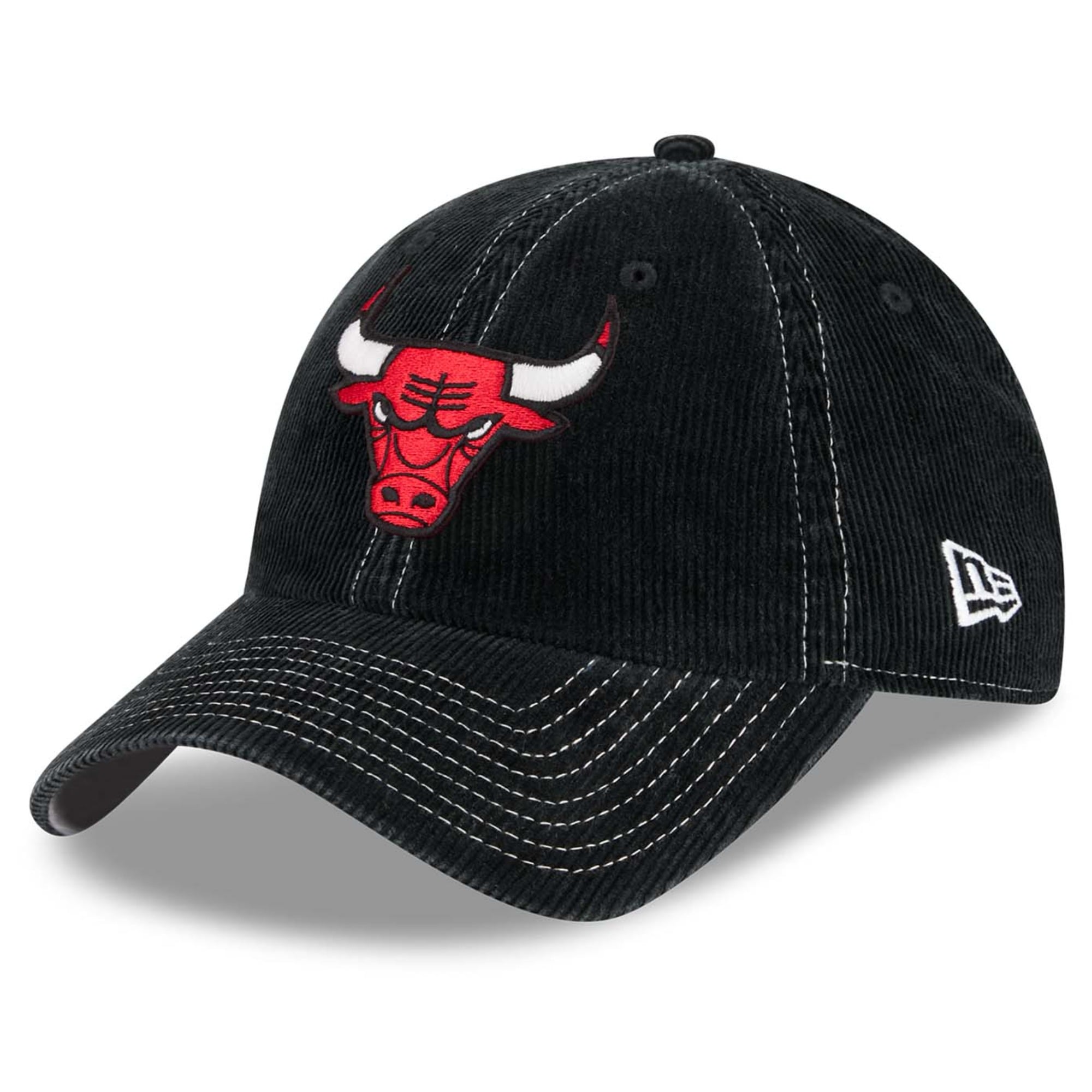 Men's New Era Black Chicago Bulls Corduroy Casual Classic Adjustable Hat