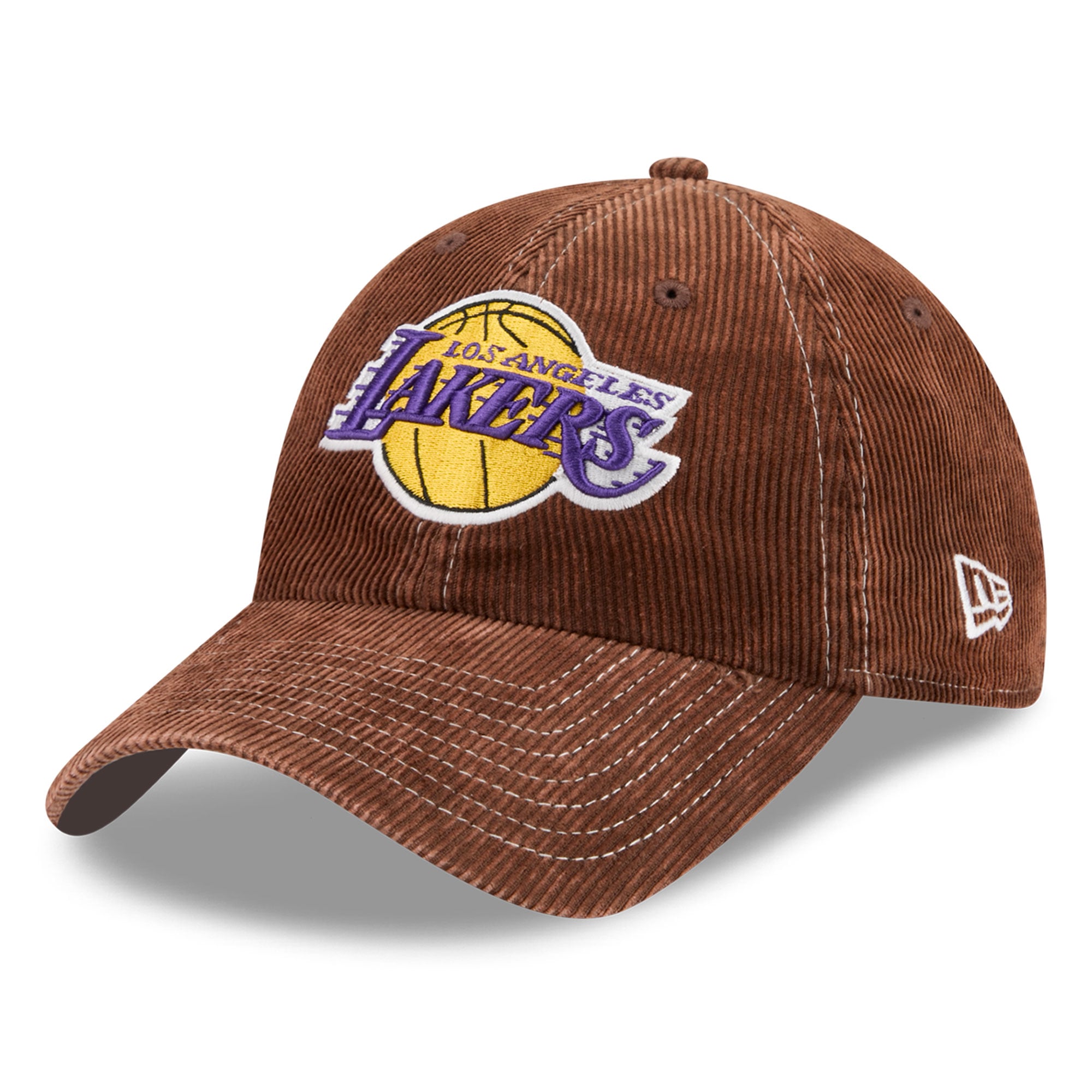 Men's New Era Brown Los Angeles Lakers Corduroy Casual Classic Adjustable Hat