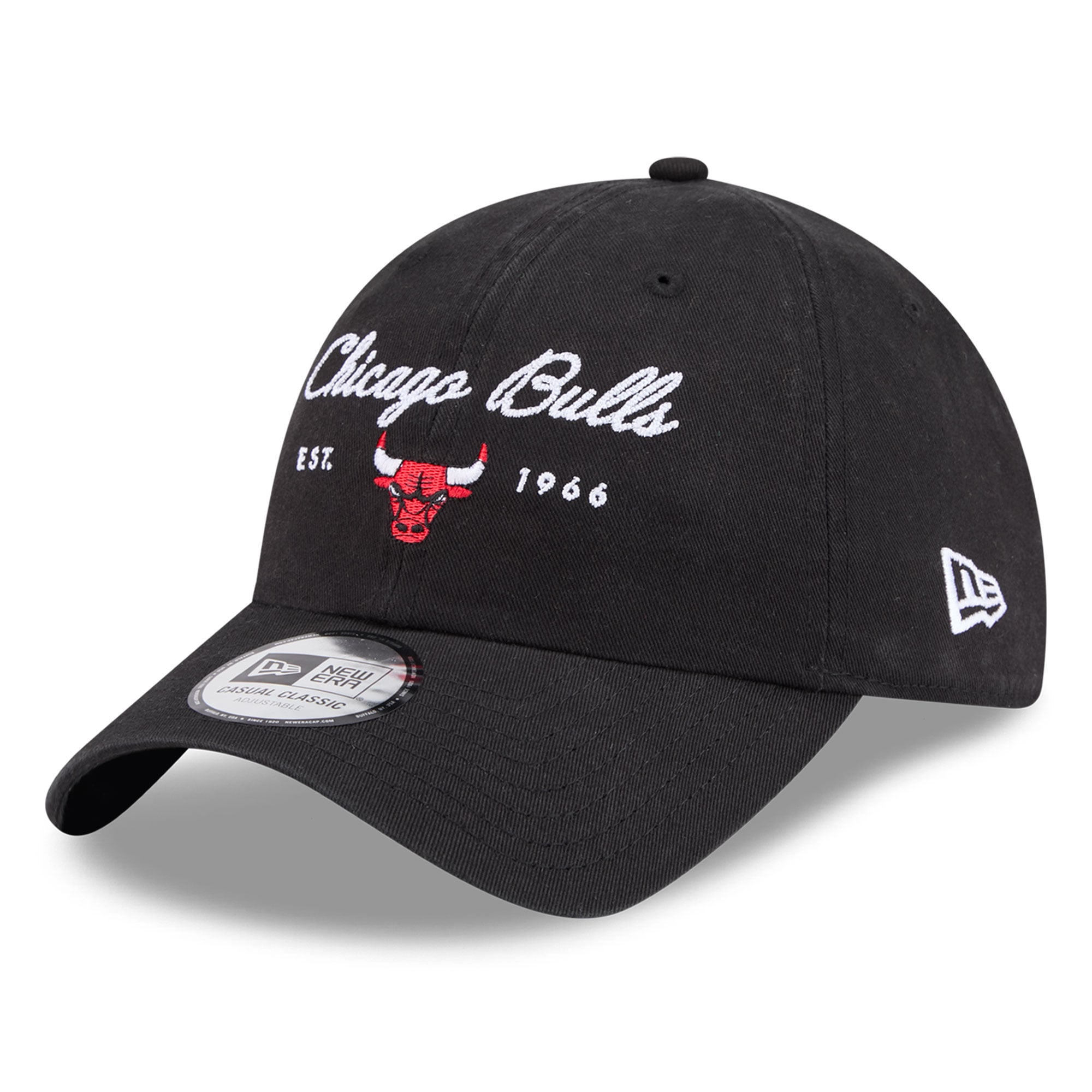 Women's New Era Black Chicago Bulls Script Casual Classic Adjustable Hat
