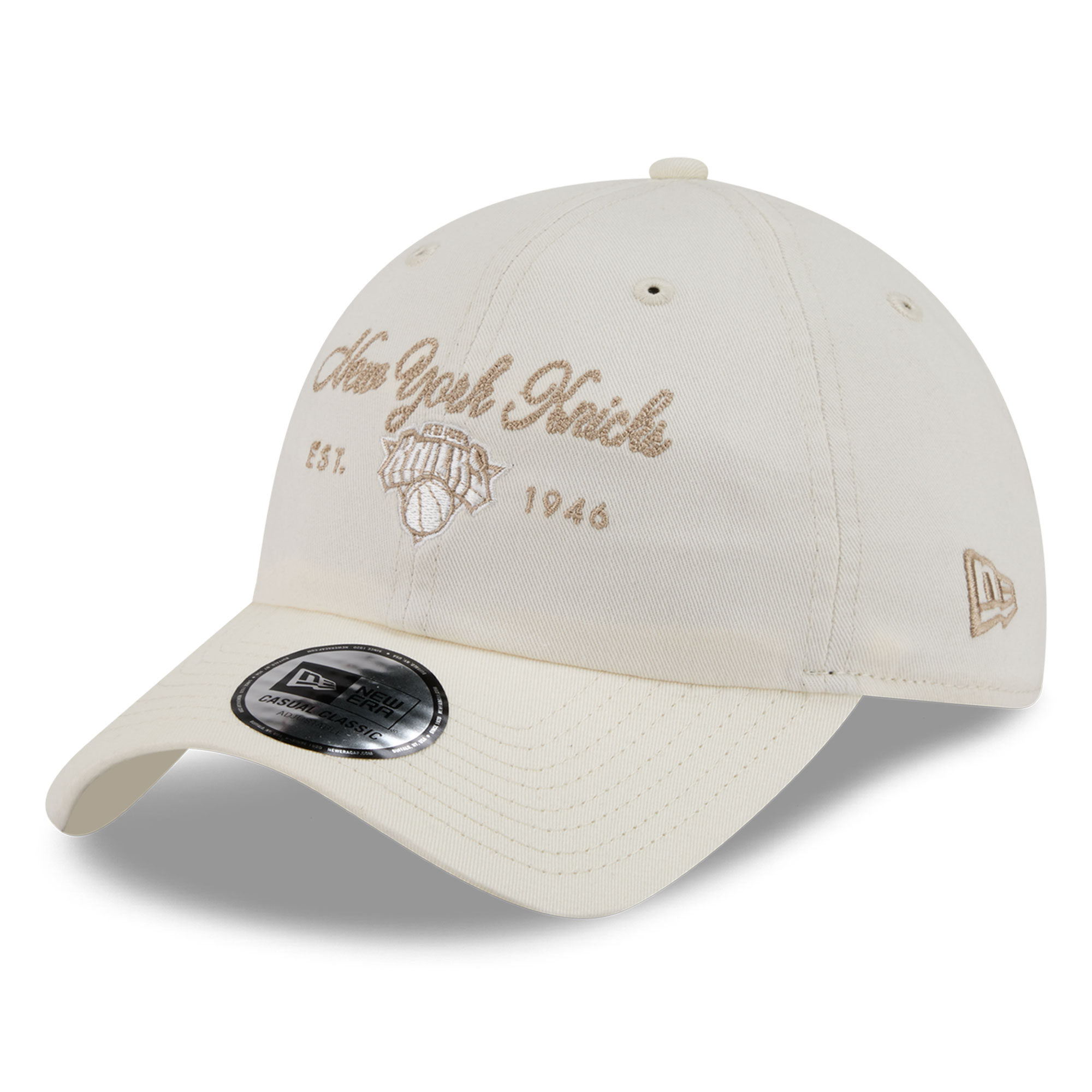 New Era Women's White New York Knicks Script Casual Classic Adjustable Hat - White