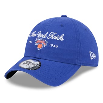 Women's New Era Blue New York Knicks Script Casual Classic Adjustable Hat