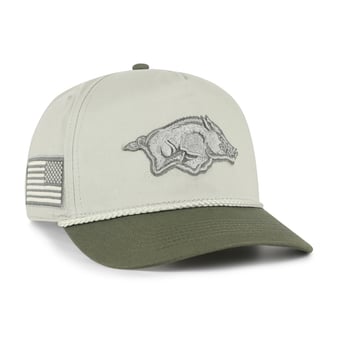 Men's '47 Light Green/Hunter Green Arkansas Razorbacks Operation Hat Trick Rope Hitch Adjustable Hat