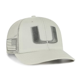 Men's '47 Stone Miami Hurricanes Operation Hat Trick Adjustable Trucker Hat
