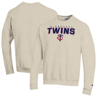 Men's Champion Oatmeal Minnesota Twins Eco Powerblend Sweatshirt