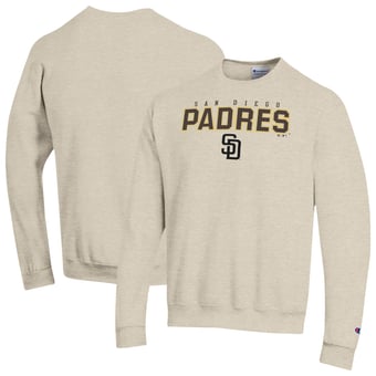Men's Champion Oatmeal San Diego Padres Eco Powerblend Sweatshirt