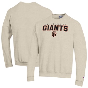 Men's Champion Oatmeal San Francisco Giants Eco Powerblend Sweatshirt