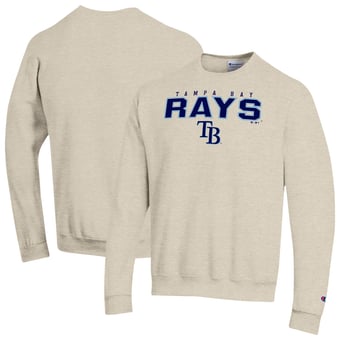 Men's Champion Oatmeal Tampa Bay Rays Eco Powerblend Sweatshirt