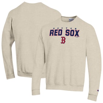 Men's Champion Oatmeal Boston Red Sox Eco Powerblend Sweatshirt