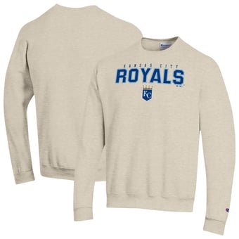 Men's Champion Oatmeal Kansas City Royals Eco Powerblend Sweatshirt