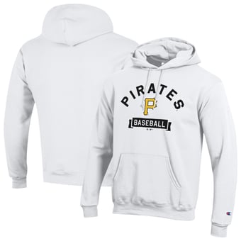 Men's Champion White Pittsburgh Pirates Eco Powerblend Hoodie