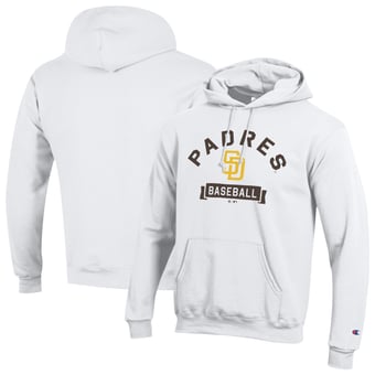 Men's Champion White San Diego Padres Eco Powerblend Hoodie