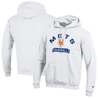 Men's Champion White New York Mets Eco Powerblend Hoodie