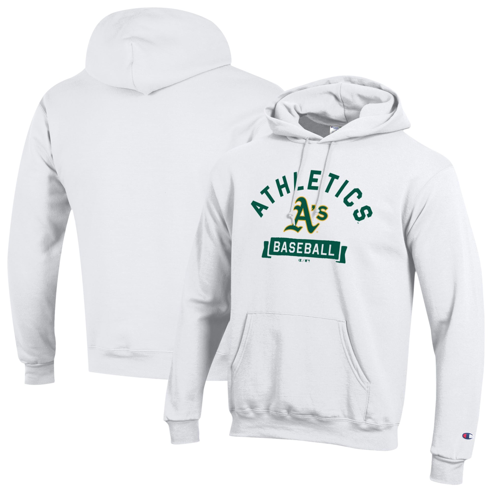 Men's Champion White Athletics Eco Powerblend Hoodie