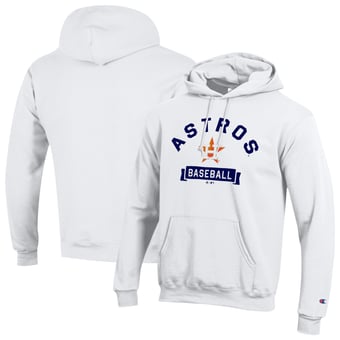 Men's Champion White Houston Astros Eco Powerblend Hoodie
