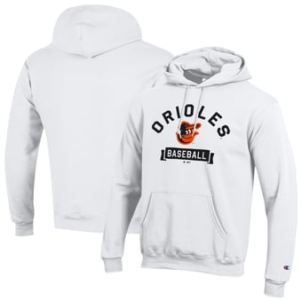 Men's Champion White Baltimore Orioles Eco Powerblend Hoodie
