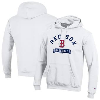 Men's Champion White Boston Red Sox Eco Powerblend Hoodie