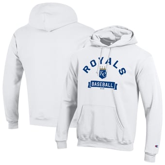 Men's Champion White Kansas City Royals Eco Powerblend Hoodie