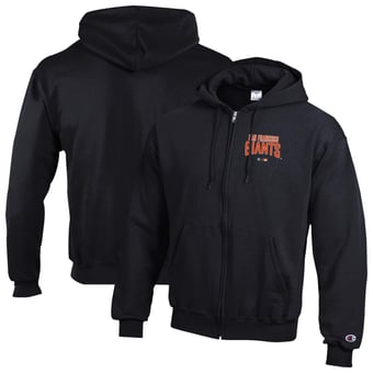 Men's Champion Black San Francisco Giants Eco Powerblend Full-Zip Hoodie