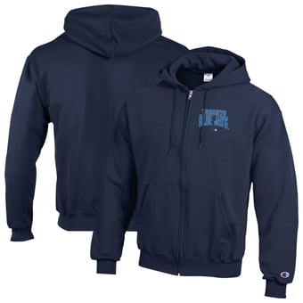 Men's Champion Navy Toronto Blue Jays Eco Powerblend Full-Zip Hoodie