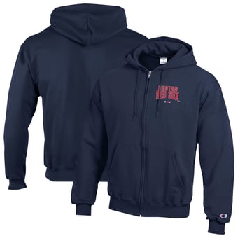 Men's Champion Navy Boston Red Sox Eco Powerblend Full-Zip Hoodie