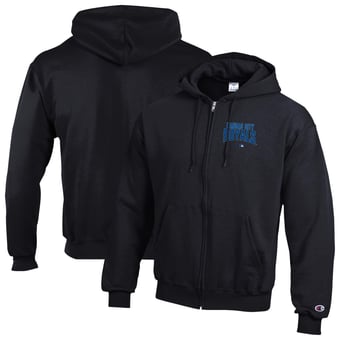 Men's Champion Black Kansas City Royals Eco Powerblend Full-Zip Hoodie