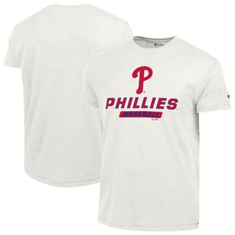 Men's Champion White Philadelphia Phillies Ultimate Tri-blend T-Shirt