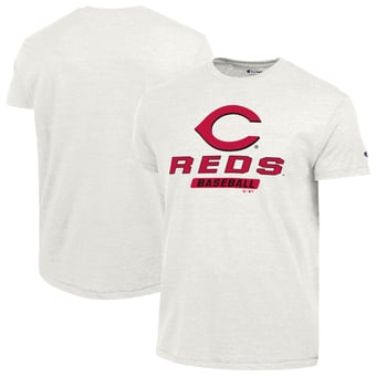 Men's Champion White Cincinnati Reds Ultimate Tri-blend T-Shirt