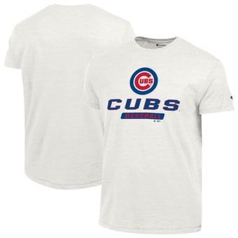 Men's Champion White Chicago Cubs Ultimate Tri-blend T-Shirt