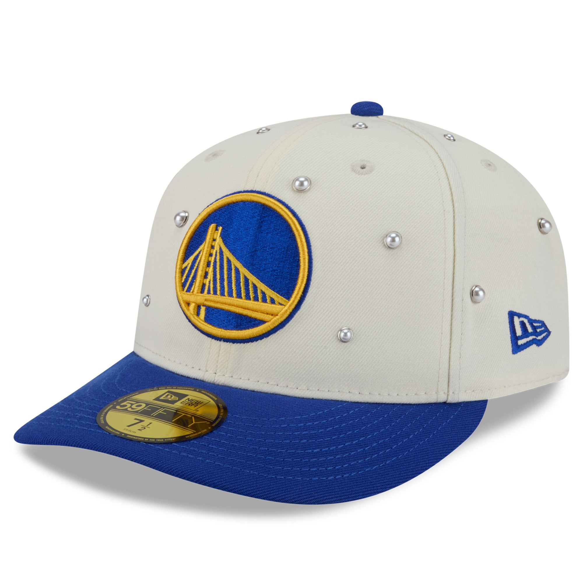 Men's New Era Cream/Royal Golden State Warriors Pearl 59FIFTY Fitted Hat