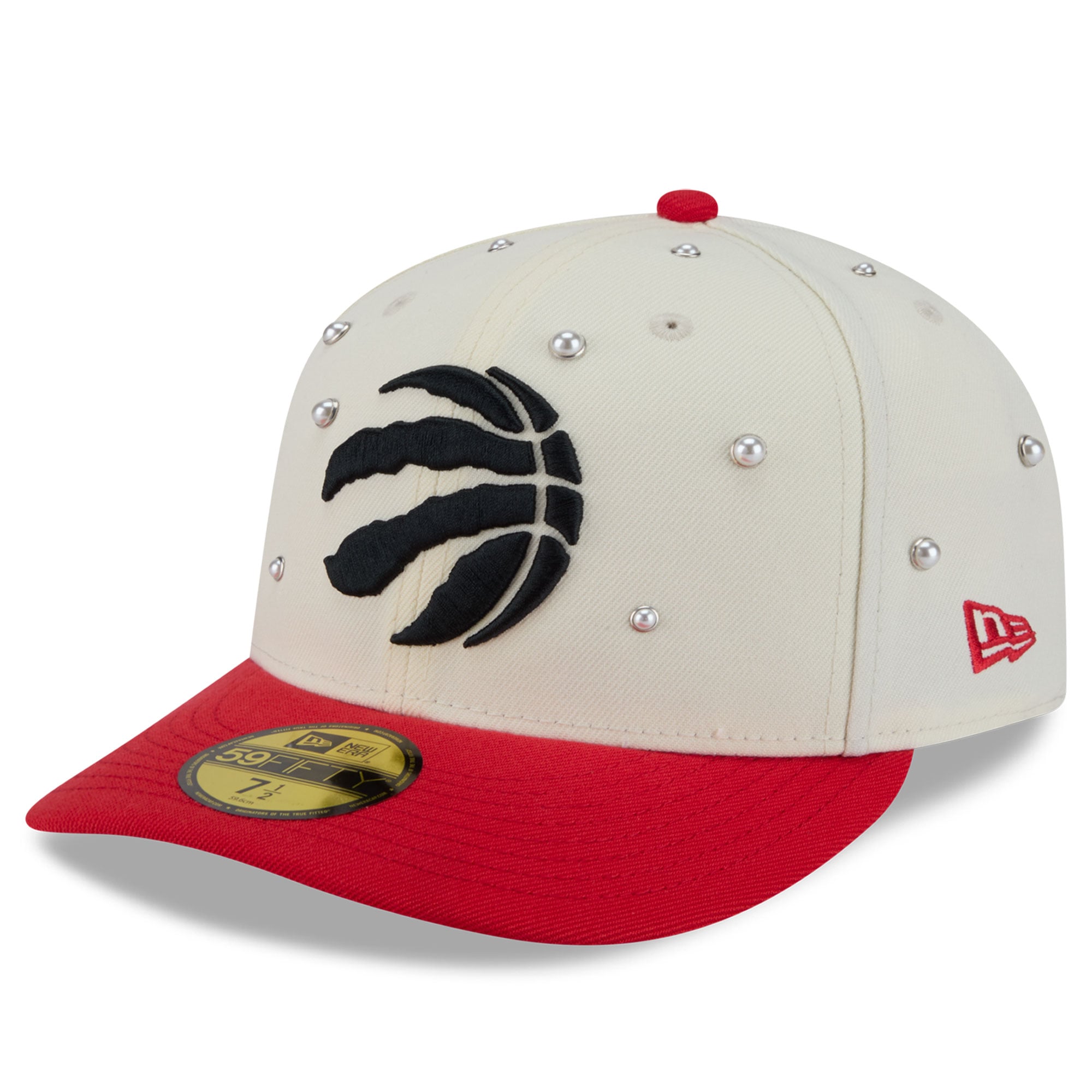 Men's New Era Cream/Red Toronto Raptors Pearl 59FIFTY Fitted Hat