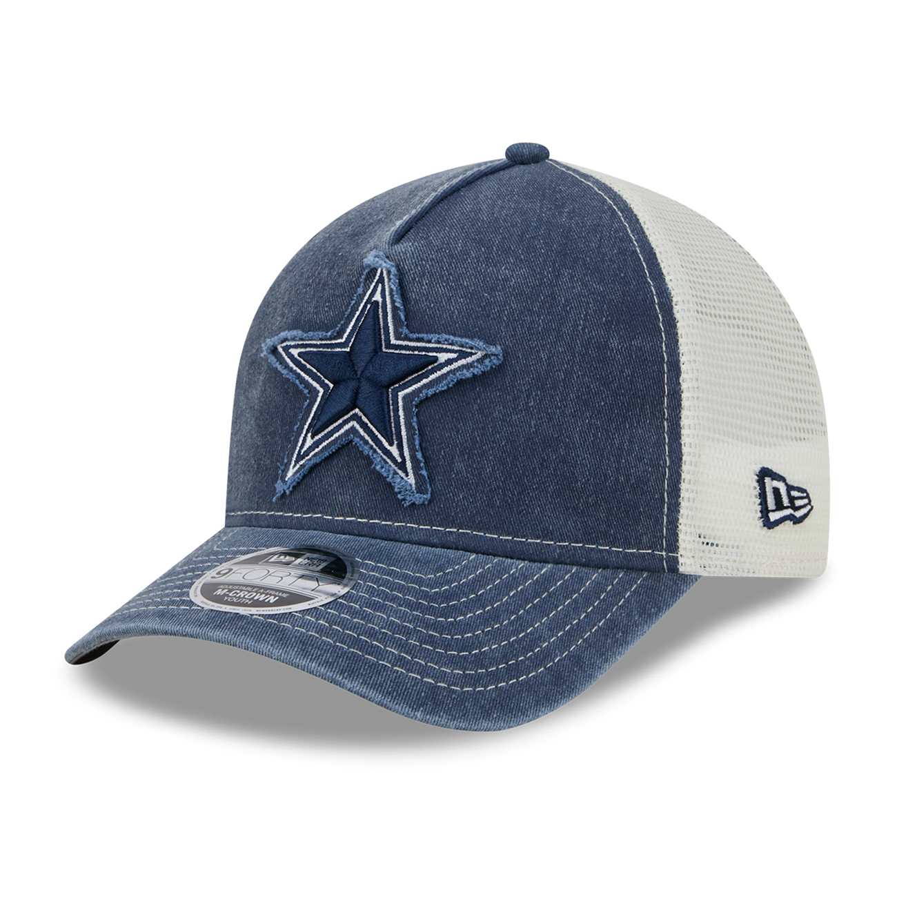 Youth New Era Navy Dallas Cowboys Fan 9FORTY A-Frame Adjustable Trucker Hat