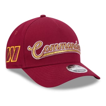 Girls' New Era Burgundy Washington Commanders Glitz A-Frame 9FORTY Adjustable Hat