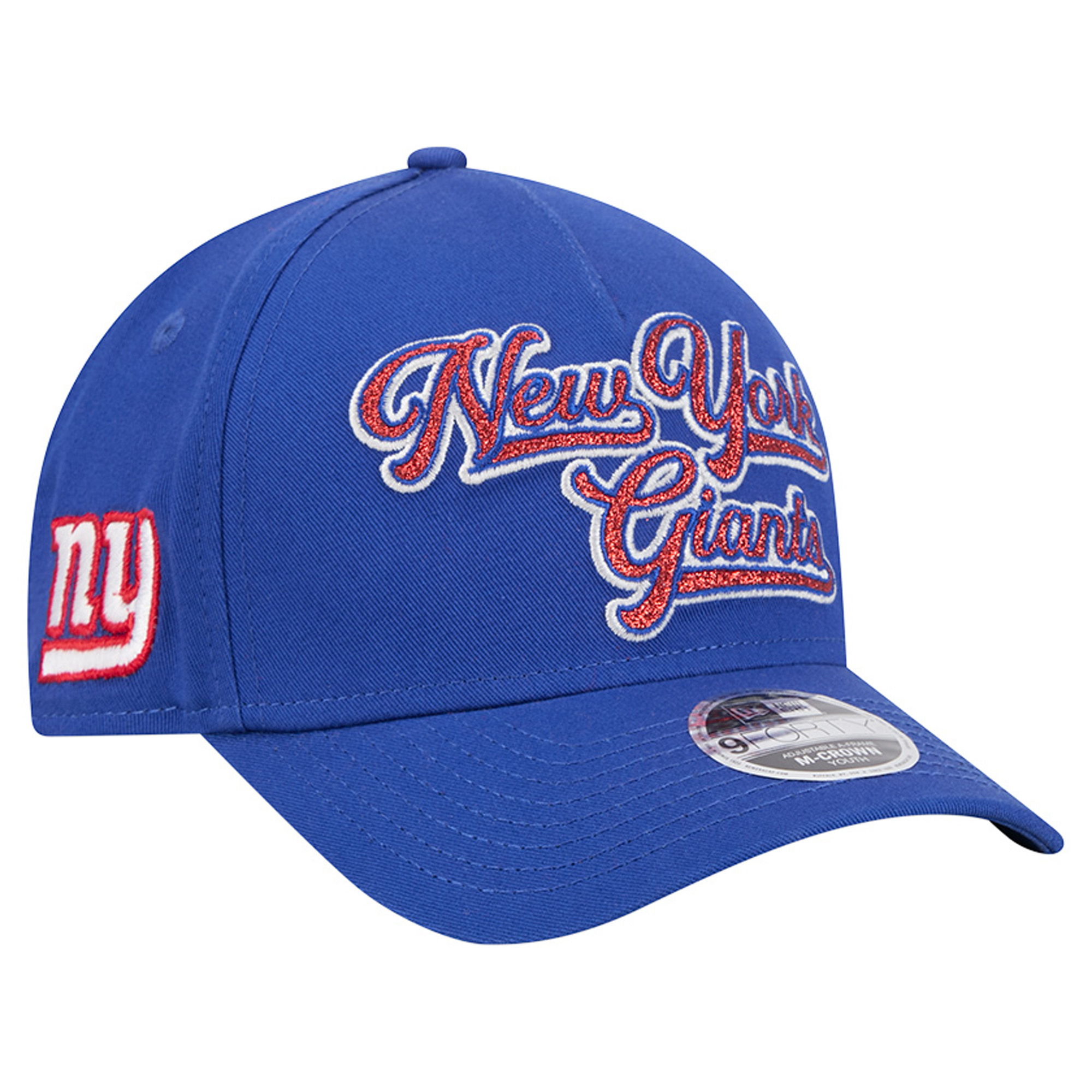 Girls Youth New Era Royal New York Giants Glitz 9FORTY A-Frame Adjustable Hat