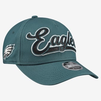 Girls Youth New Era Midnight Green Philadelphia Eagles Glitz 9FORTY A-Frame Adjustable Hat
