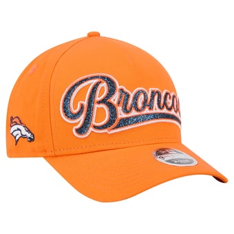 Girls Youth New Era Orange Denver Broncos Glitz 9FORTY A-Frame Adjustable Hat
