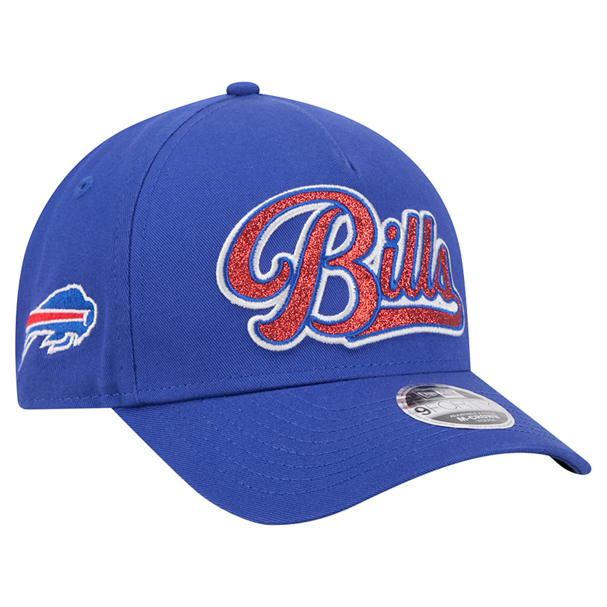 Girls Youth New Era Royal Buffalo Bills Glitz 9FORTY A-Frame Adjustable Hat