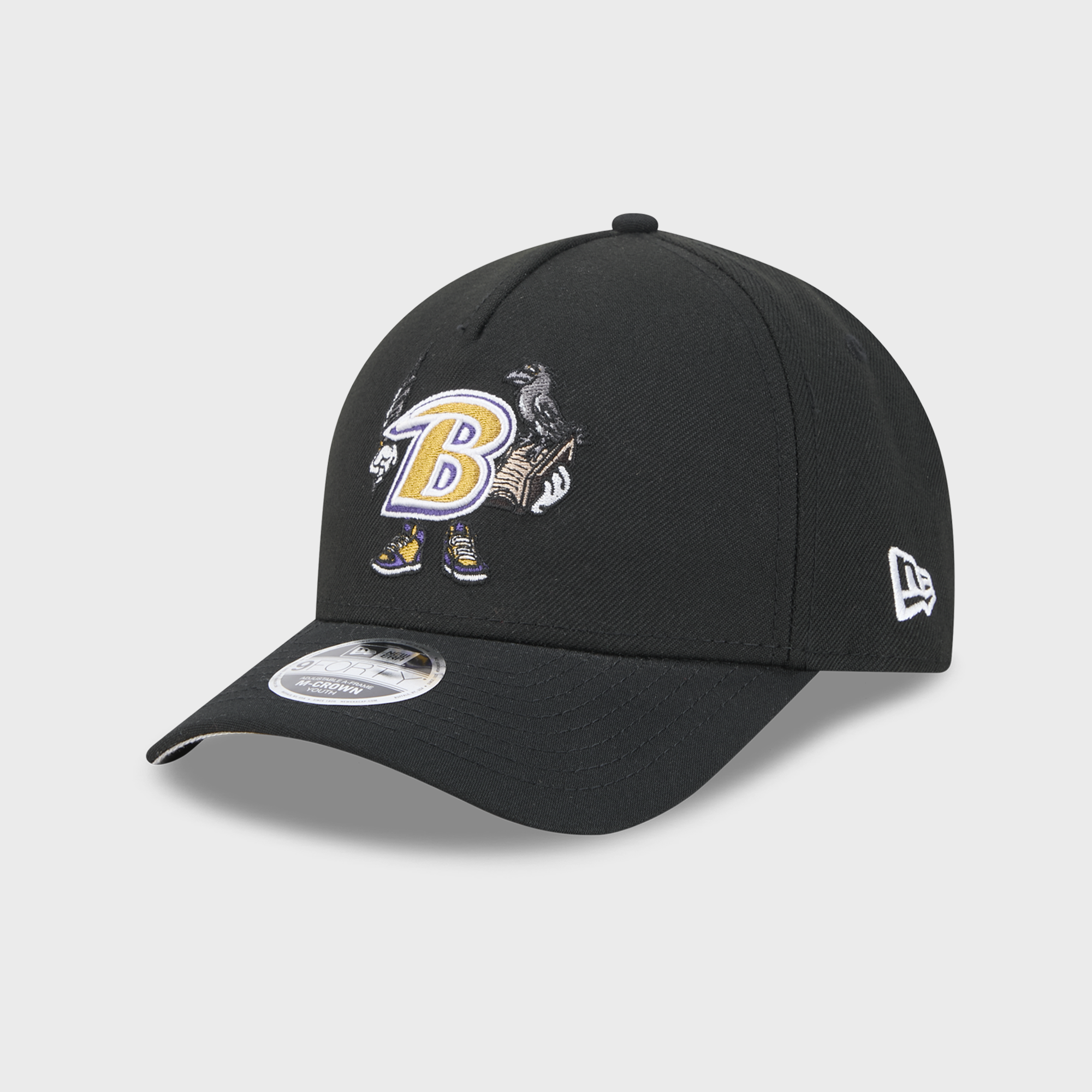 Preschool New Era Black Baltimore Ravens Cartoon 9FORTY A-Frame M-Crown Adjustable Hat