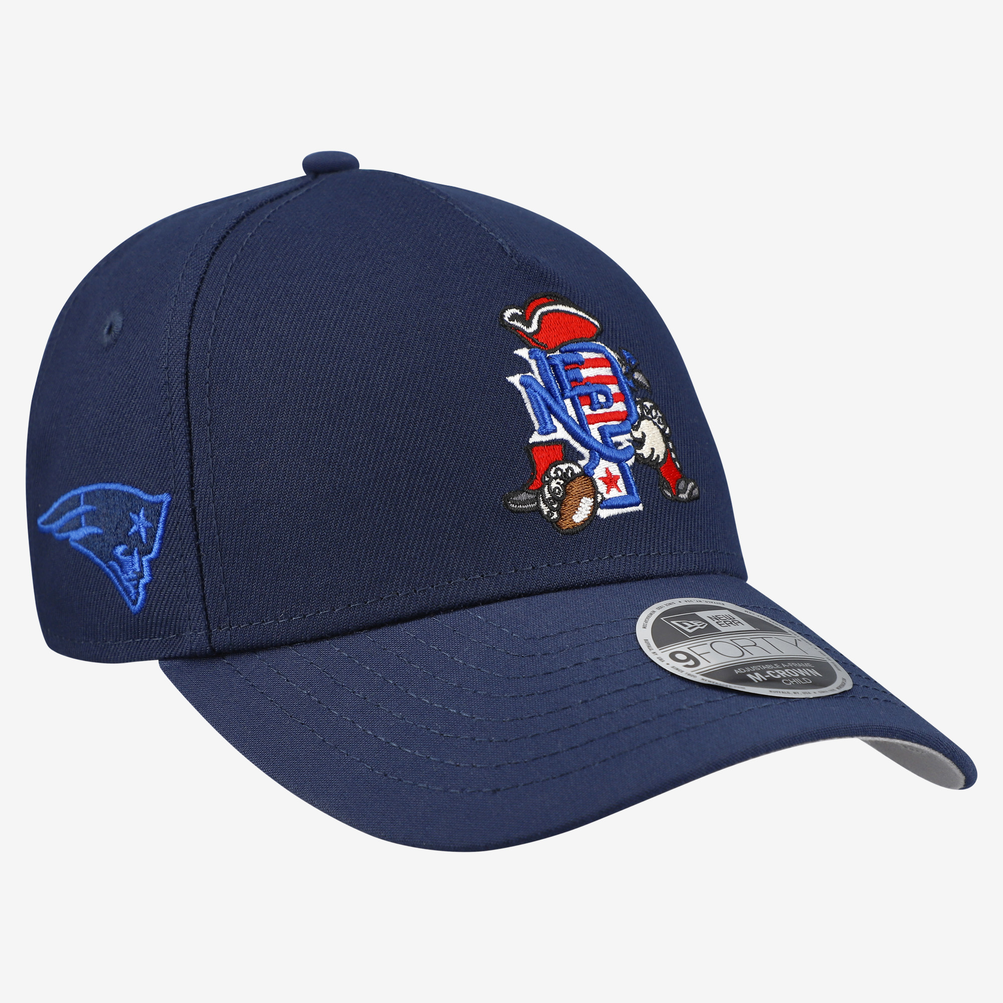 Preschool New Era Navy New England Patriots Cartoon 9FORTY M-Crown A-Frame Adjustable Hat