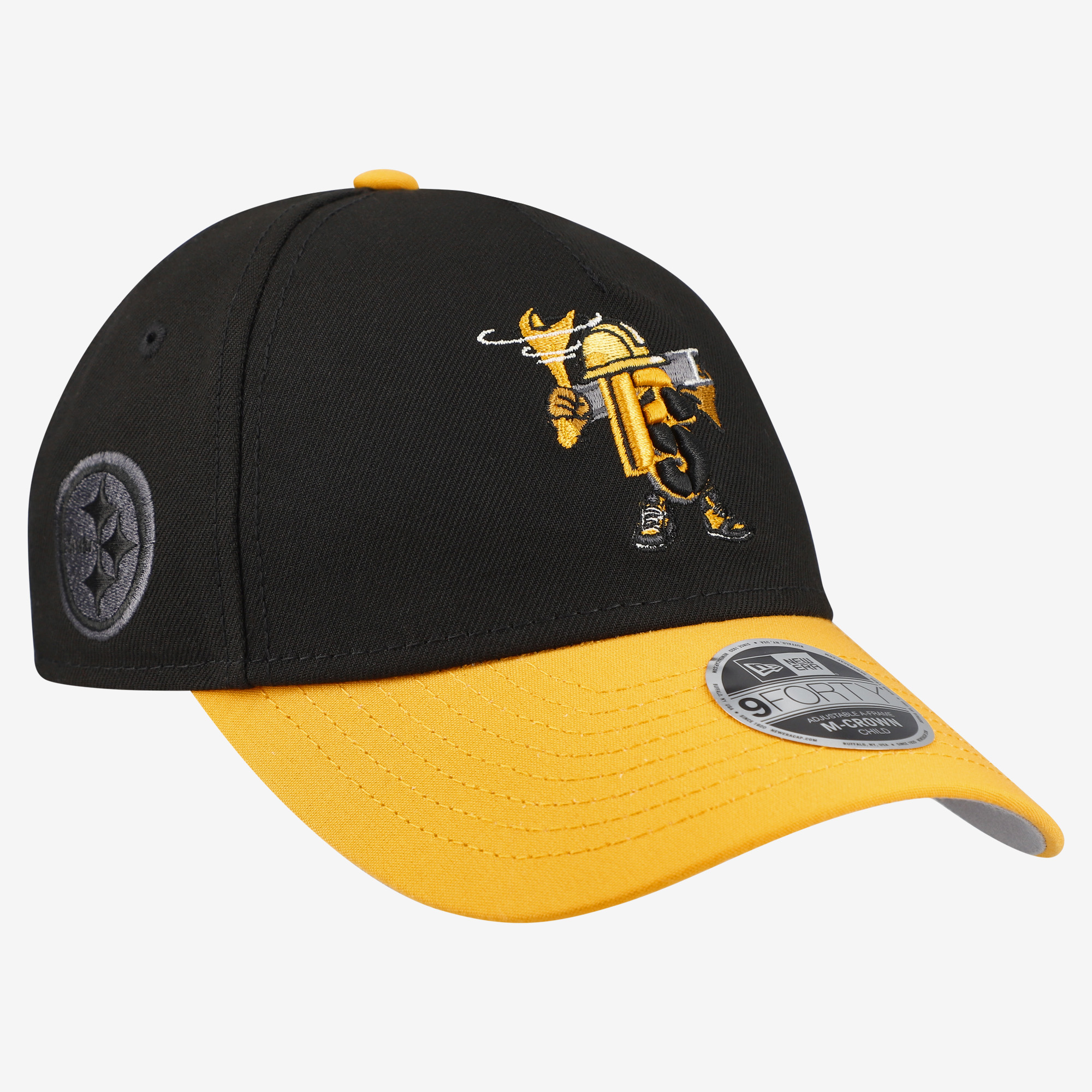 Preschool New Era Black Pittsburgh Steelers Cartoon 9FORTY M-Crown A-Frame Adjustable Hat