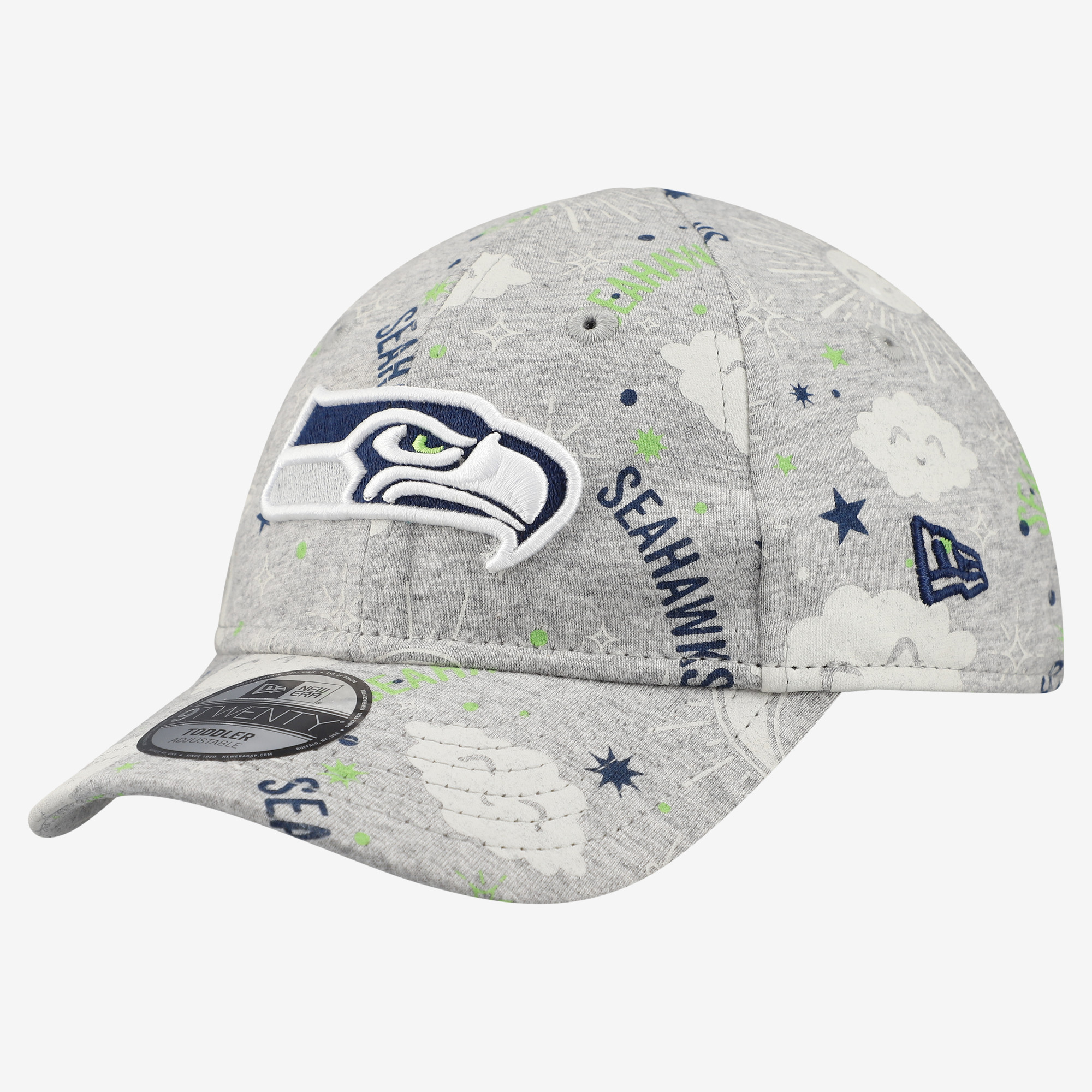 Toddler New Era Heather Gray Seattle Seahawks Sky 9TWENTY Adjustable Hat