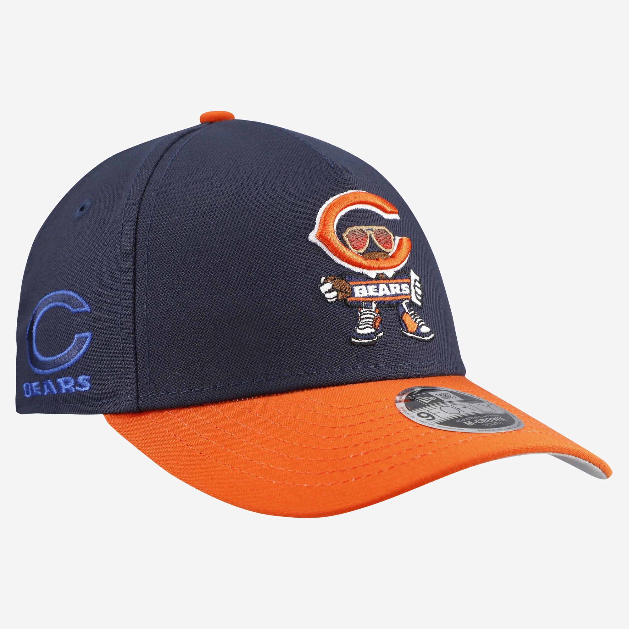 Youth New Era Navy Chicago Bears Cartoon 9FORTY A-Frame Adjustable Hat