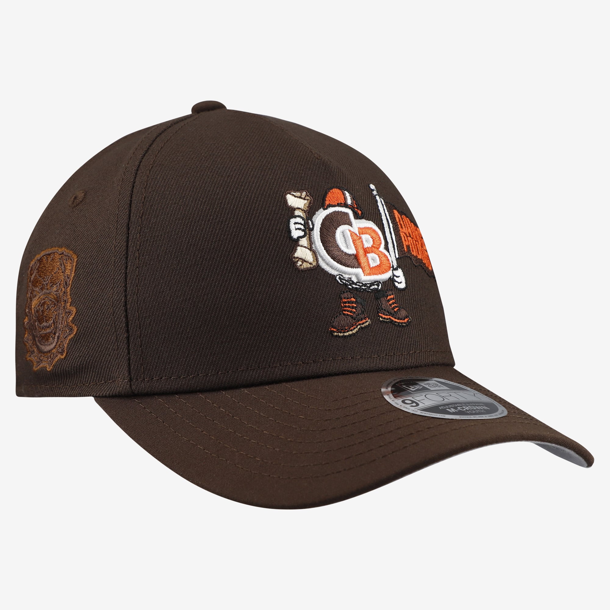 Youth New Era Brown Cleveland Browns Cartoon A-Frame 9FORTY Adjustable Hat
