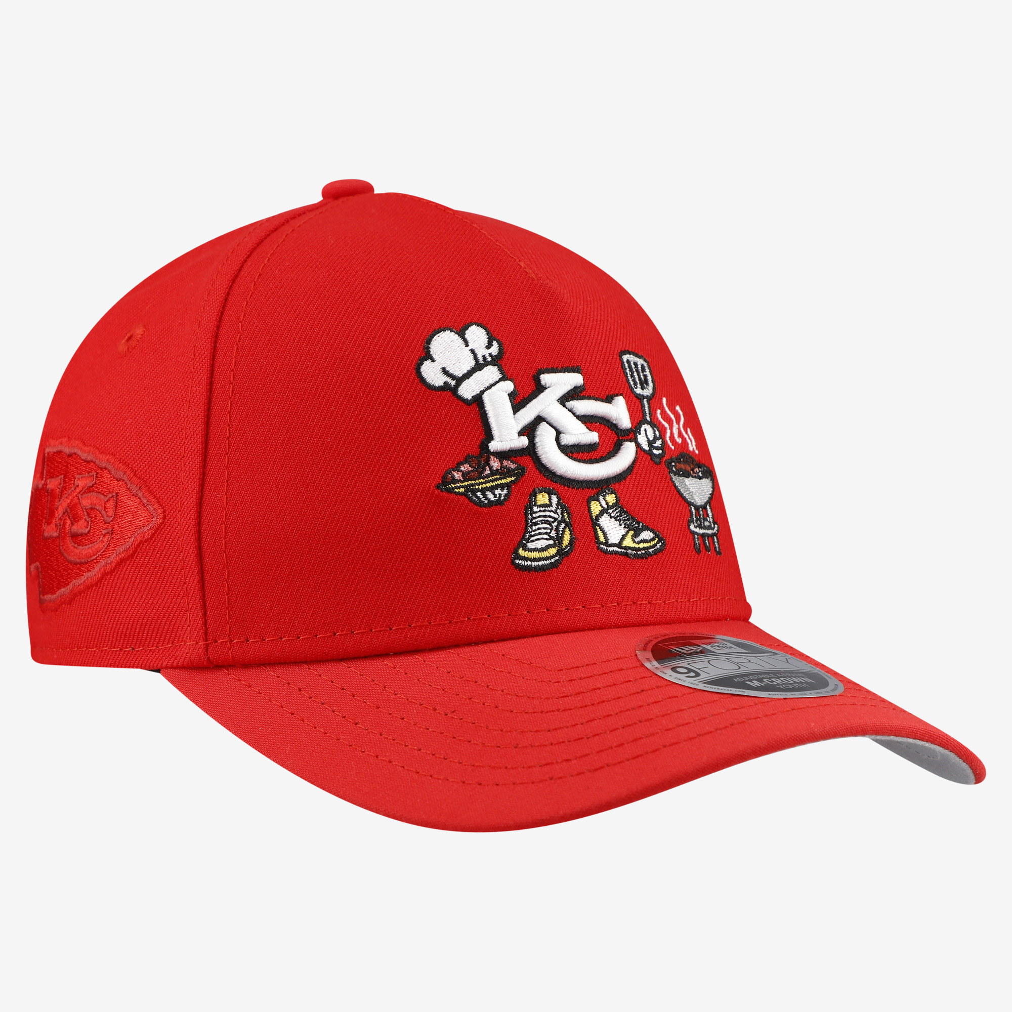 Youth New Era Red Kansas City Chiefs Cartoon 9FORTY A-Frame Adjustable Hat