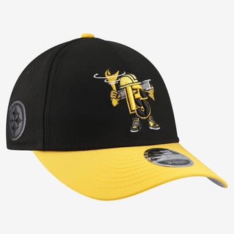 Youth New Era Black Pittsburgh Steelers Cartoon 9FORTY A-Frame Adjustable Hat