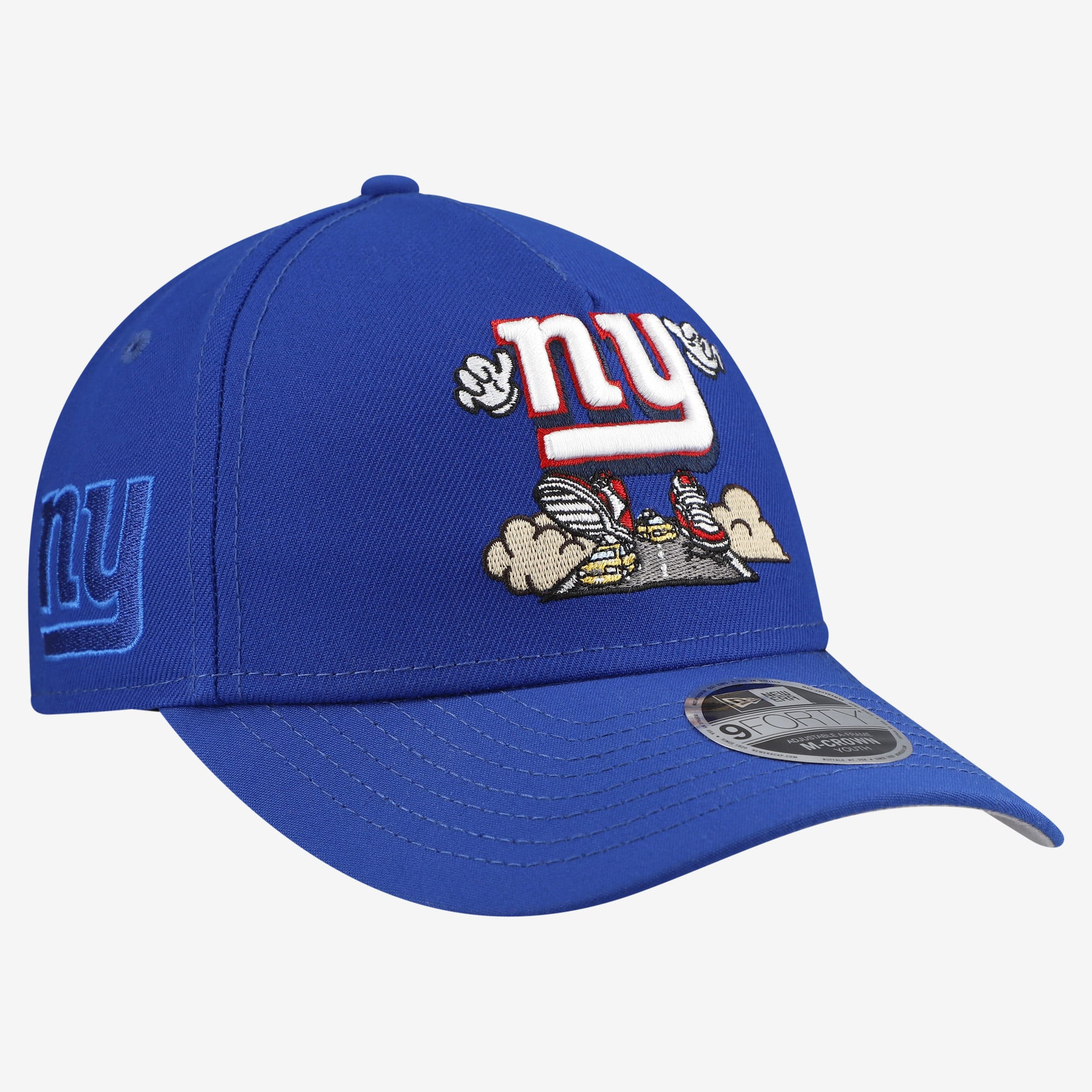 Youth New Era Royal New York Giants Cartoon A-Frame 9FORTY Adjustable Hat