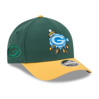 Youth New Era Green Green Bay Packers Cartoon 9FORTY A-Frame Adjustable Hat
