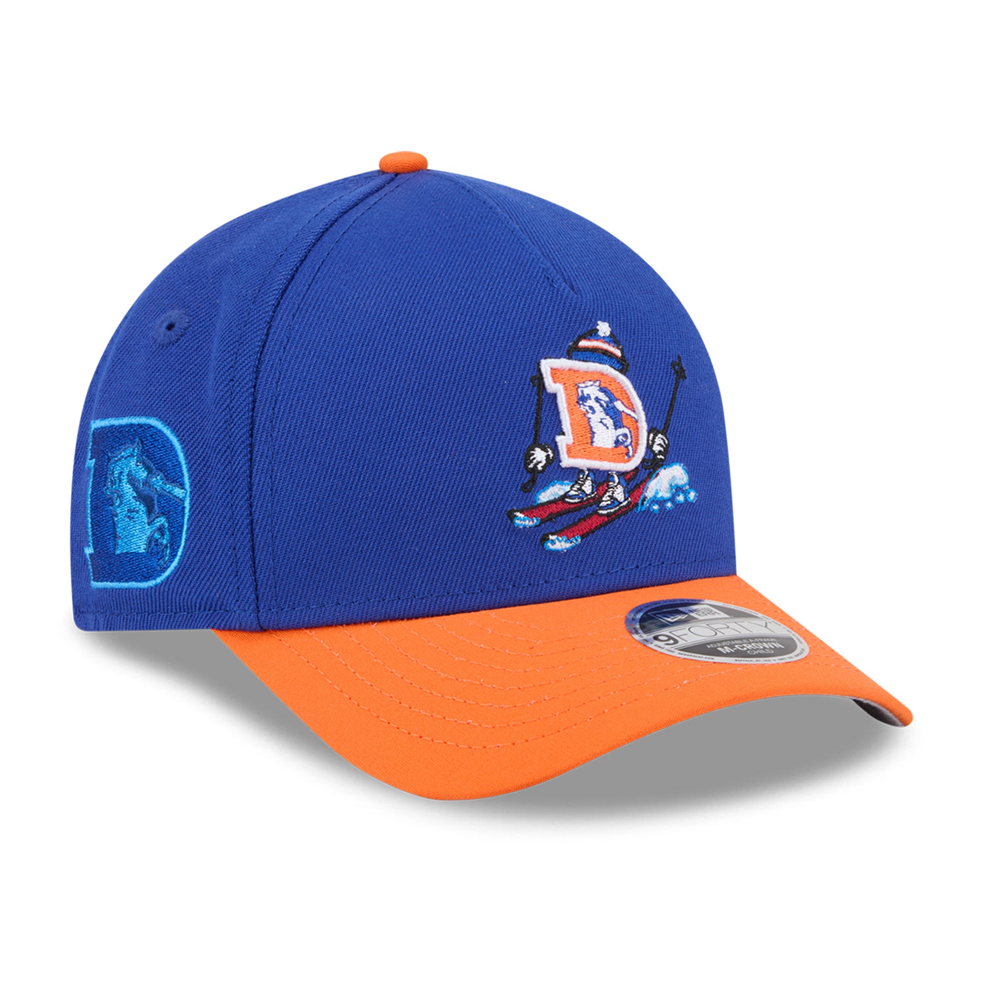 Youth New Era Blue Denver Broncos Cartoon A-Frame 9FORTY Adjustable Hat