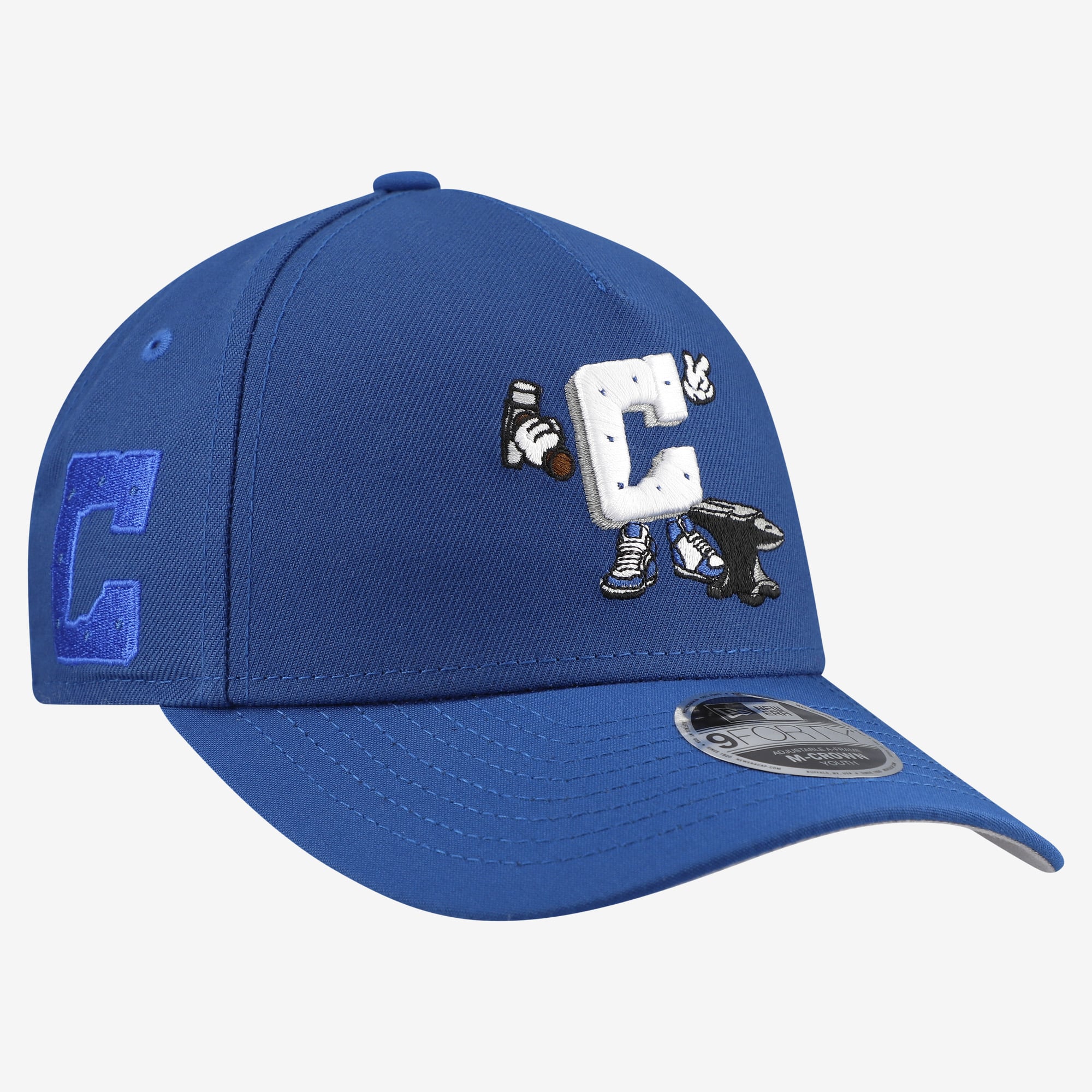 Youth New Era Blue Indianapolis Colts Cartoon A-Frame 9FORTY Adjustable Hat