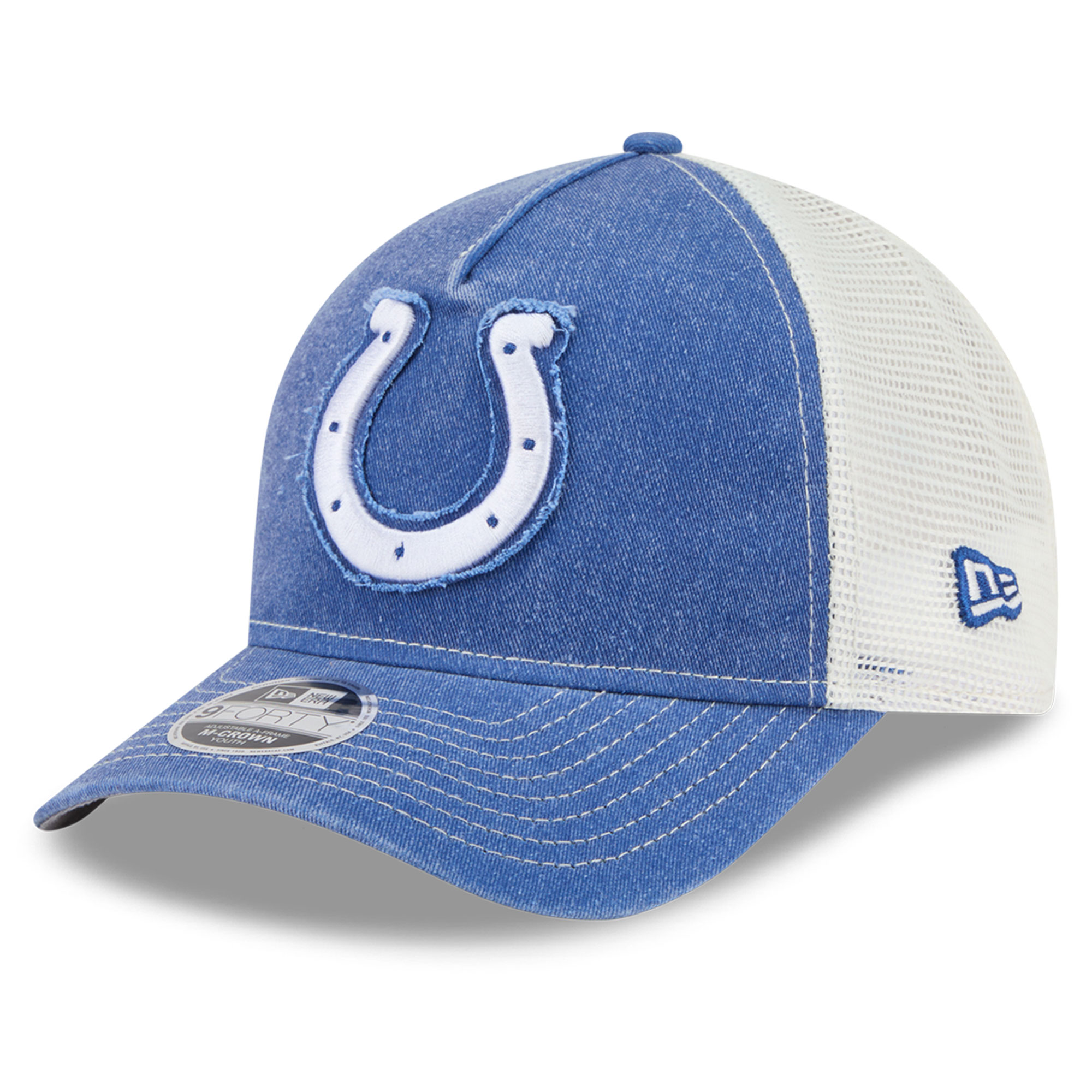 Youth New Era  Royal Indianapolis Colts Fan 9FORTY M-Crown A-Frame Trucker Adjustable Hat