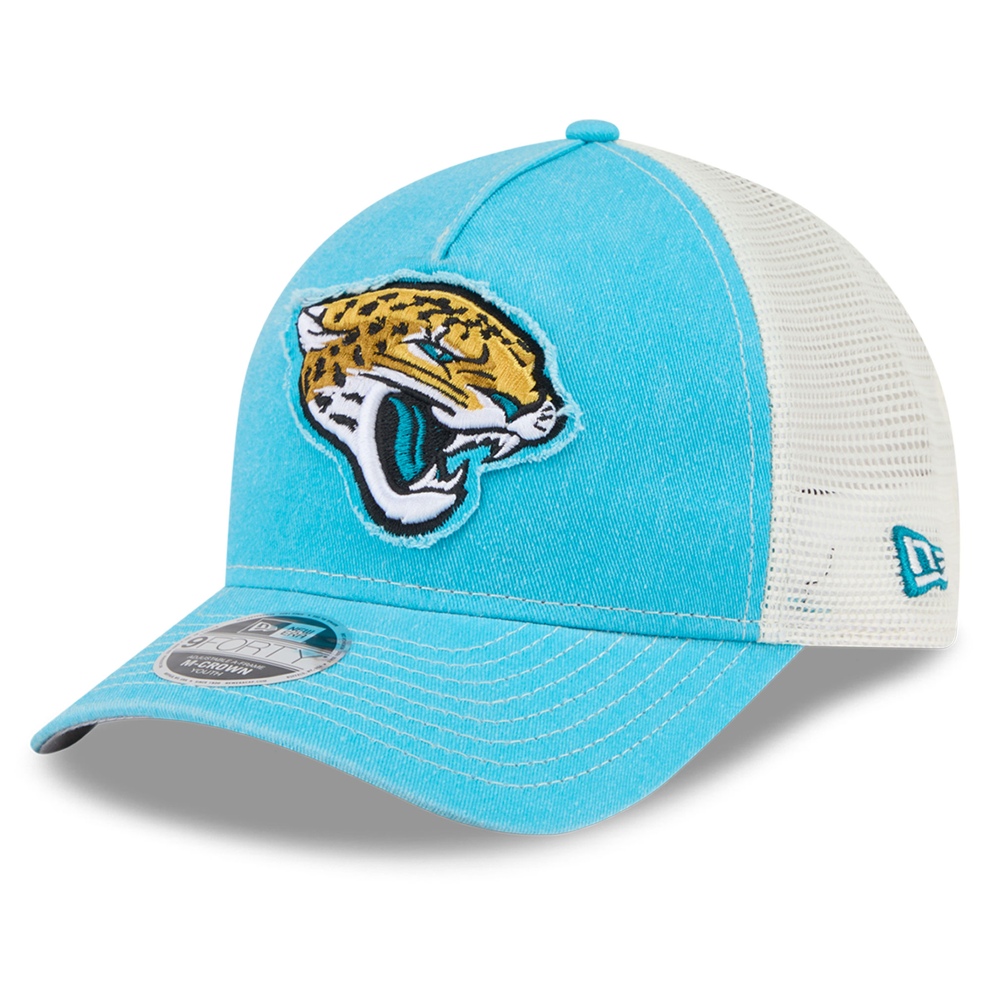 Youth New Era  Teal Jacksonville Jaguars Fan 9FORTY M-Crown A-Frame Trucker Adjustable Hat